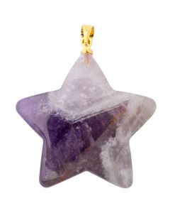 Amethyst Puff Star Pendant with Gold Plated Bail (1pc) NETT
