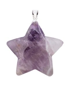 Amethyst Puff Star Pendant with Silver Plated Bail (1pc) NETT