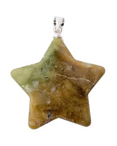 Serpentine Puff Star Pendant with Silver Plated Bail (1pc) 