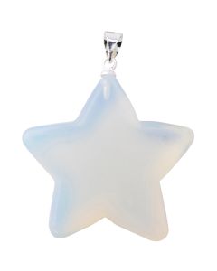 Opalite Flat Star Pendant with Silver Plated Bail (1pc) NETT