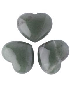 Green Aventurine Mini Heart Carving 25x30mm (3pcs) NETT