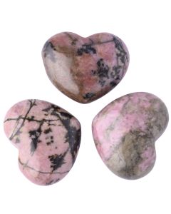 Rhodonite Mini Heart Carving 25x30mm (3pcs) NETT