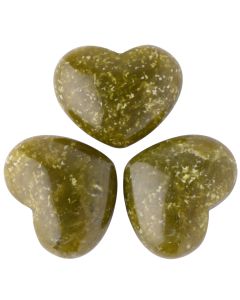 Olive Jade Mini Heart Carving 25x30mm (3pcs) NETT