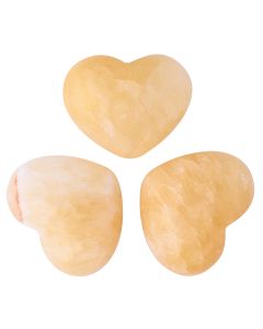 Calcite Yellow Mini Heart Carving 25x30mm (3pcs) NETT