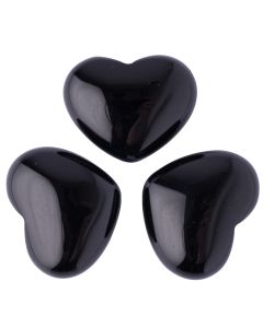 Black Obsidian Mini Heart Carving 25x30mm (3pcs) NETT