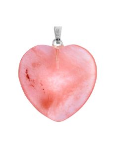 Cherry Quartz (synthetic) Heart Pendant 25mm Silver Plated Bail (1pc) NETT