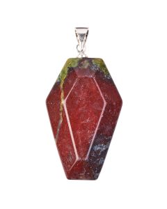 Dragon Stone Coffin Pendant with Silver Plated Bail 19x30mm (1pc) NETT