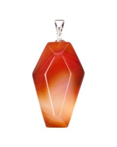 Carnelian Coffin Pendant with Silver Plated Bail 19x30mm (1pc) NETT