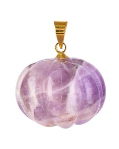 Amethyst Mini Pumpkin Pendant with Gold Plated Bail 20mm (1pc) NETT