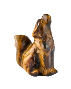 Tiger Eye Wolf Carving (1pc)