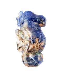 Sodalite Sea Horse Carving (1pc)
