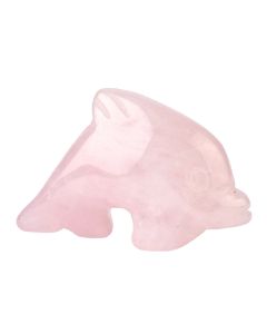 Rose Quartz Dolphin Carving (1pc)