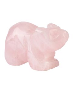 Rose Quartz Bear Carving (1pc)
