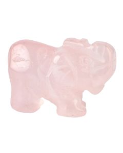 Rose Quartz Elephant Carving (1pc)