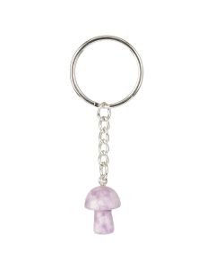 Lepidolite Mushroom Keyring (1pc)