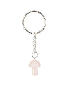 Rose Quartz Mushroom Keyring (1pc)
