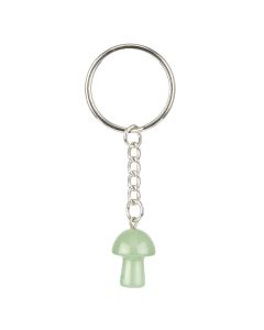 Green Aventurine Mushroom Keyring (1pc)