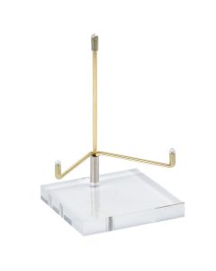 Mineral Stand with 7cm Clear Base and Gold Metal (1pc) NFD