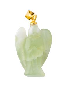 New Jade Angel Pendant, Gold Plated Bail 20mm (1pc) 