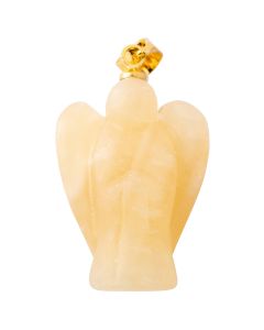 Yellow Calcite Angel Pendant, Gold Plated Bail 20mm (1pc) 