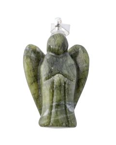 Serpentine Angel Pendant, Silver Plated Bail 20mm (1pc) NETT