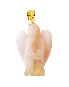 Flower Agate Angel Pendant, Gold Plated Bail 20mm (1pc) NETT