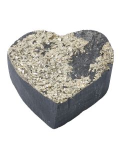 Pyrite on Basalt Heart 100-150g, in Gift Box, Brazil (1pc) 