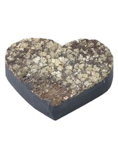 Pyrite on Basalt Heart 200-250g, in Gift Box, Brazil (1pc)