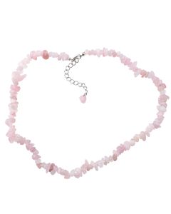 18" Rose Quartz Chip Necklace & Ext Chain, Madagascar (1pc) NETT