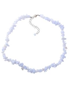 18" Blue Lace Agate Chip Necklace & Ext Chain (1pc) NETT