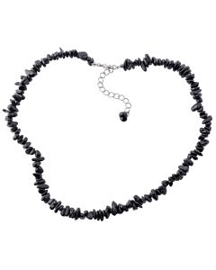 18" Black Tourmaline Round Chip Necklace & Ext Chain (1pc) NETT