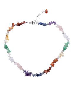 17" Chakra Chip Necklace & 2.5" Ext Chain (1pc) 
