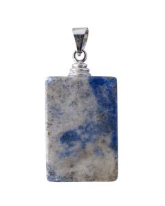 Lapis Tumbled Pendant, Silver Plated (1pc) NETT