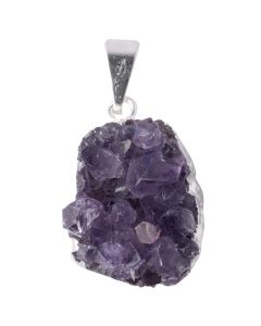 Amethyst Cluster Pendant Silver Plated (1pc) NETT