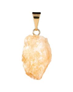 Pendant Rough Heat Treated Citrine Gold Plated Bail (1pc) NETT