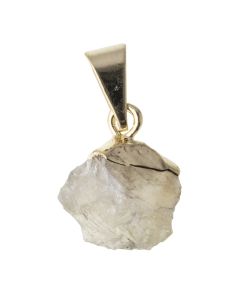 Pendant Rough Rutilated Quartz, Gold Electroplated & Bail (1pc) NETT