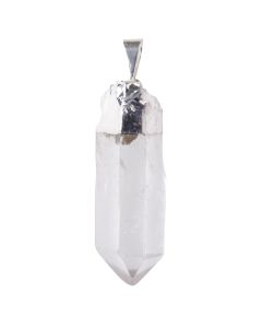 Crystal Point Pendant, Silver Electroplated (1pc) NETT