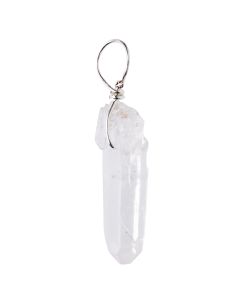 Crystal Point Loop Pendant, Silver Plated (1pc) NETT