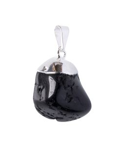 Pendant Onyx Tumble Electroplated Silver Plate (1pc) NETT