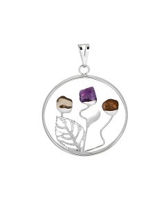 Happiness Garden Pendant, Silver Plated (1pc) 