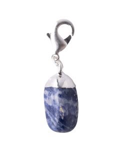 Mini Sodalite Tumblestone Charm, Silver Plated (1pc) NETT