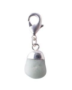 Mini Amazonite Tumblestone Charm, Silver Plated (1pc) NETT