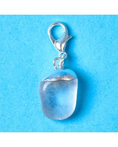 Mini Quartz Tumblestone Charm, Silver Plated (1pc) NETT