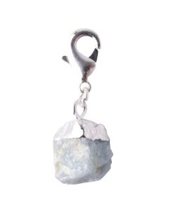 Mini Rough Aquamarine Charm, Silver Plated (1pc) NETT