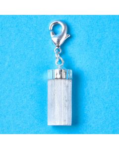 Mini Rough Selenite Charm, Silver Plated (1pc) NETT