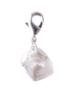 Mini Rough Quartz Electroplated Silver Plate Charm (1pc) NETT