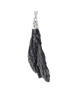 Black Kyanite Electroplated Silver Plate Pendant (1 Piece) NETT