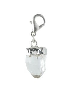 Mini Quartz Point Charm Electroplated Silver Plate (1pc) NETT