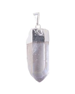 Aura Quartz Point Pendant Silver Electroplated (1pc) NETT