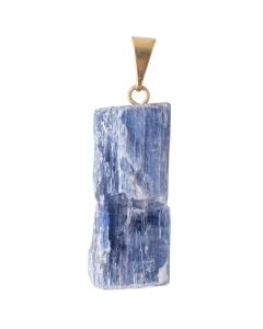 Pendant Rough Blue Kyanite Gold Plated Pin & Bail (1pc) NETT